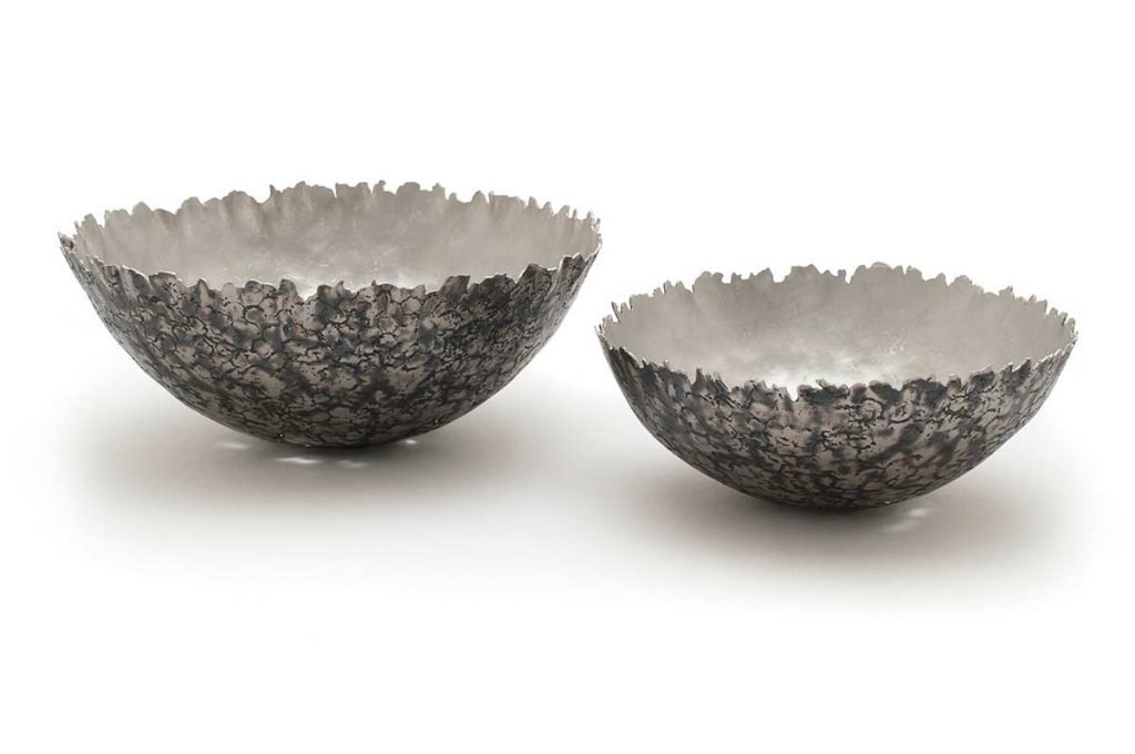 Winter Bowls, 925 Sterling Silver, oxide