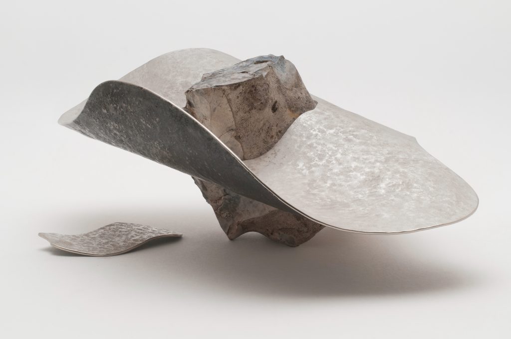 Places in time: Cranborne Chase 1, , recycled sterling silver, oxide, flint, H.9cm L.26cm W.17cm