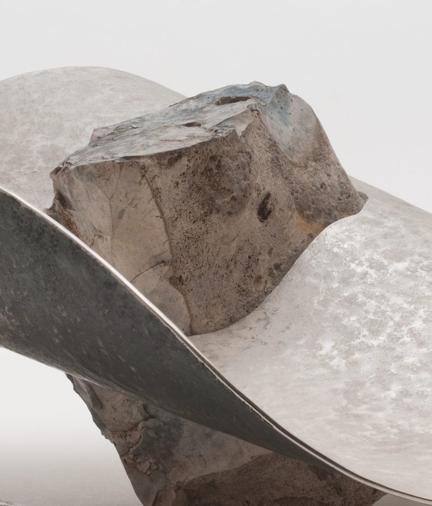 Places in time: Cranborne Chase 1, detail, , recycled sterling silver, oxide, flint, H.9cm L.26cm W.17cm
